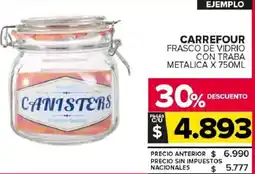 Carrefour Maxi Carrefour frasco de vidrio con traba metalica oferta