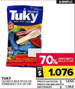 Carrefour Maxi Tuky globos multicolor standard oferta