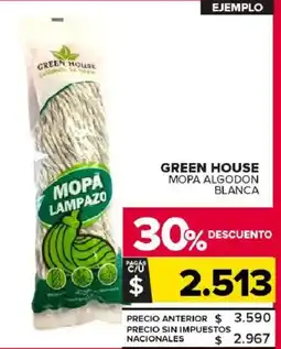 Carrefour Maxi Green house mopa algodon blanca oferta