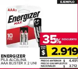Carrefour Maxi Energizer pila alcalina AAA blister oferta