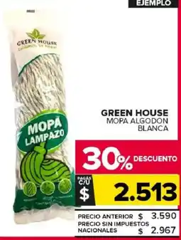 Carrefour Maxi Green house mopa algodon blanca oferta