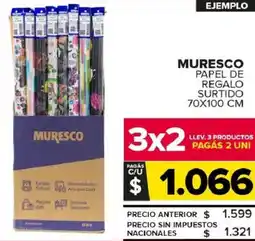 Carrefour Maxi Muresco papel de regalo surtido oferta