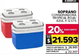 Carrefour Maxi Soprano conservadora tropical roja/ azul oferta