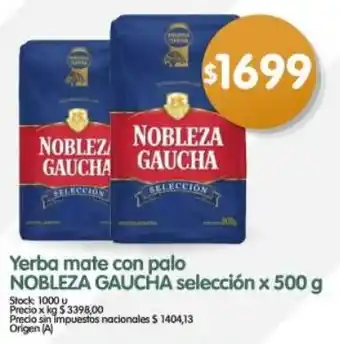 Nobleza gaucha yerba mate con palo selección