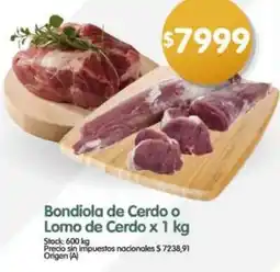 Supermercados Buenos Días Bondiola de cerdo o lomo de cerdo oferta