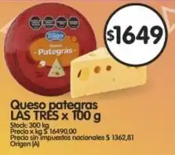 Supermercados Buenos Días Las tres queso pategras oferta