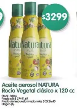 Supermercados Buenos Días Natura aceite aerosol rocio vegetal clásico oferta
