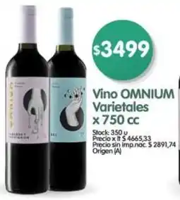 Supermercados Buenos Días Omnium vino varietales oferta