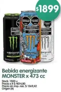 Supermercados Buenos Días Monster bebida energizante oferta