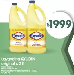 Supermercados Buenos Días Ayudín lavandina original oferta