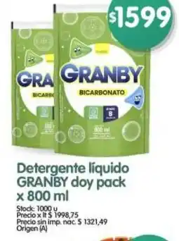 Supermercados Buenos Días Granby detergente líquido doy pack oferta