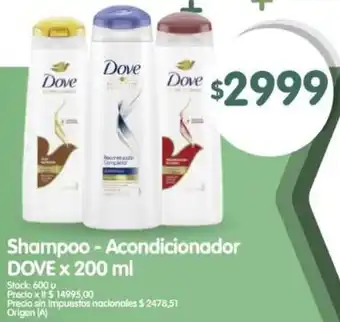 Supermercados Buenos Días Dove shampoo-acondicionador oferta