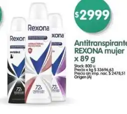 Supermercados Buenos Días Rexona antitranspirante mujer oferta