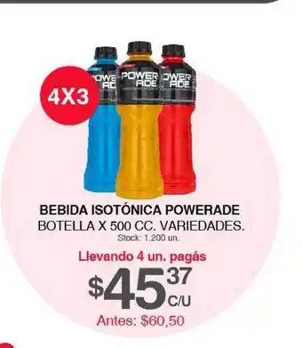 Supermercados Tadicor Bebida Isotónica Powerade Botella Variedades 500cc oferta