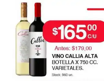 Supermercados Tadicor Vino Callia Alta Varietales x 750cc oferta