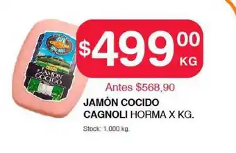 Supermercados Tadicor Jamón Cocido Cagnoli Horma oferta
