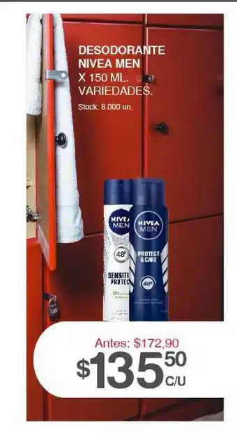 Supermercados Tadicor Desodorante Nivea Men Variedades x 150ml oferta