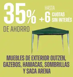Supermercados Vea Muebles de exterior outzen, gazebos, hamacas, sombrillas y saca arena oferta