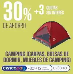Supermercados Vea Camping (carpas, bolsas de dormir, muebles de camping) oferta