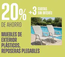 Supermercados Vea Muebles de exterior plásticos, reposeras plegables oferta