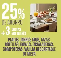Supermercados Vea Platos, jarros mug, tazas, botellas, bowls, ensaladeras, compoteras, vajilla descartable de mesa oferta