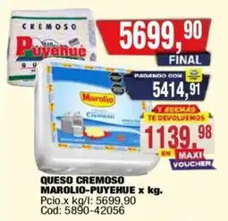 Maxiconsumo Marolio-Puyehue queso cremoso oferta