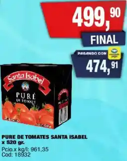 Maxiconsumo Santa Isabel pure de tomates oferta