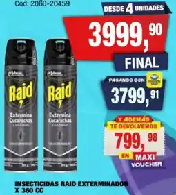 Maxiconsumo Raid insecticidas exterminador oferta