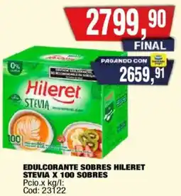 Maxiconsumo Hileret edulcorante sobres stevia oferta