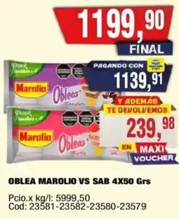 Maxiconsumo Marolio oblea vs sab oferta