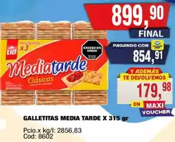 Maxiconsumo Media tarde galletitas oferta