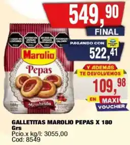 Maxiconsumo Marolio galletitas pepas oferta