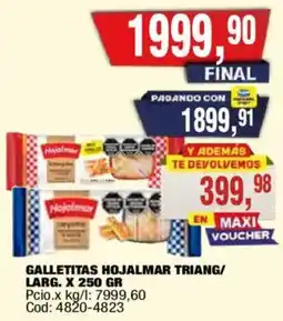 Maxiconsumo Hojalmar galletitas triang/ larg. oferta