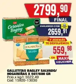 Maxiconsumo Cereales bagley galletitas salvado/ hogareñas oferta