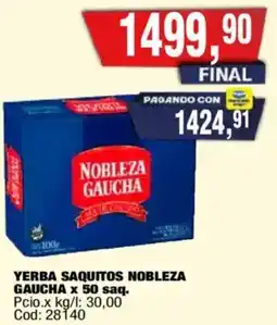 Maxiconsumo Nobleza gaucha yerba saquitos oferta