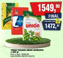 Maxiconsumo Taragui-union-mañanita yerba oferta