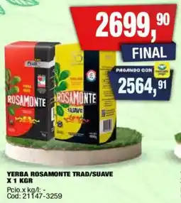 Maxiconsumo Rosamonte trad/suave yerba oferta