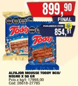 Maxiconsumo Toddy alfajor moussealfajor mousse toddy bco/ bco/ negro oferta