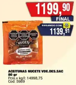 Maxiconsumo Nucete aceitunas vde.des.sac oferta