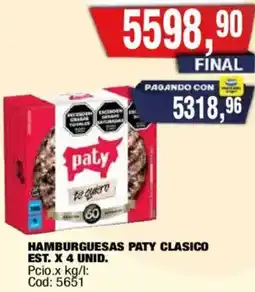 Maxiconsumo Hamburguesas paty clasico est. oferta