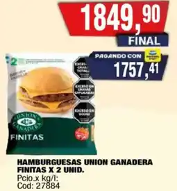 Maxiconsumo Union hamburguesas ganadera finitas oferta