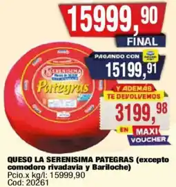 Maxiconsumo La serenisima queso pategras oferta