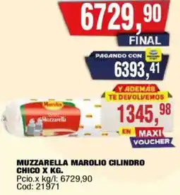 Maxiconsumo Marolio muzzarella cilindro chico oferta