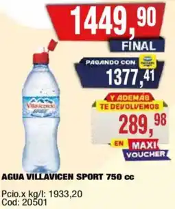 Maxiconsumo villavicen agua sport oferta