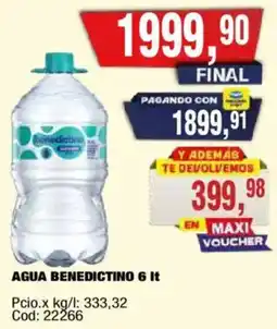 Maxiconsumo Benedictino agua oferta