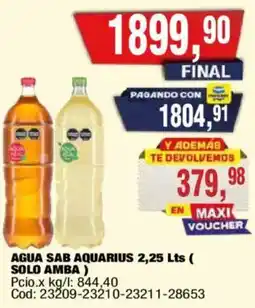 Maxiconsumo Sab aquarius agua oferta