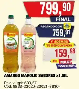 Maxiconsumo Marolio amargo sabores oferta