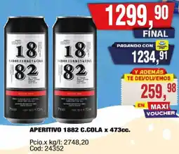 Maxiconsumo 1882 aperitivo c.cola oferta