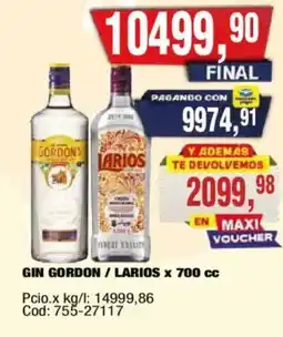 Maxiconsumo Gordon / larios gin oferta