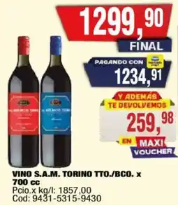 Maxiconsumo Torino vino s.a.m. tto./bco oferta